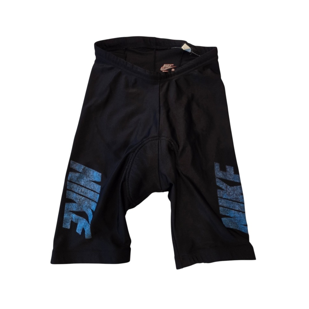 Nike Mens Vintage 80's 90s Padded Cycling Bike Shorts Black Blue Made in USA XL